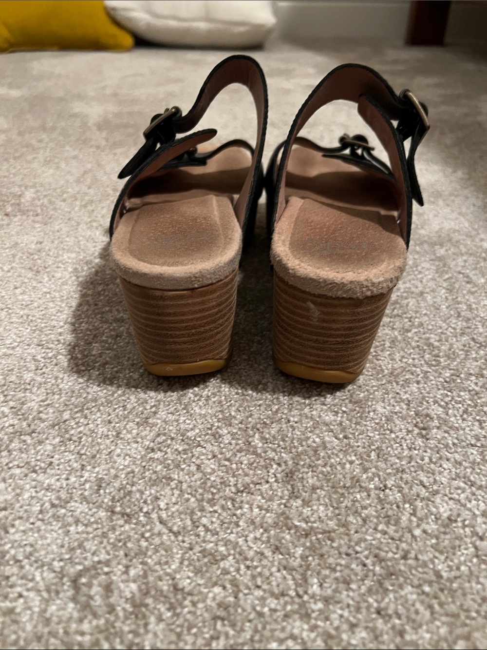 Dansko Black Double-Buckle Slide wedge Sandals - Picture 4 of 8